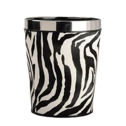 Household Wastebasket Round Trash Can/Bins for Home/Kitchen/Office 12L - Zebra(D0101HXZH77)
