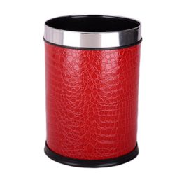 Household Wastebasket Round Trash Can/Bins for Home/Kitchen/Office 12L - Red(D0101HXZHEV)