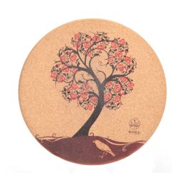 2PCS Cork Coasters Wooden Cup Mats Drinks Holder Placemats Table Decor(D0101HXZIJU)