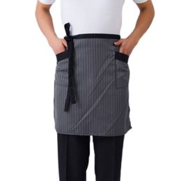 Chef Half Apron Waist Bistro Aprons with Pockets for Kitchen Cafe Cooking - Gray(D0101HXZPAV)