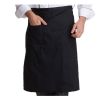 Chef Half Apron Waist Bistro Aprons with Pocket for Kitchen Cafe Cooking - Black(D0101HXZPPY)