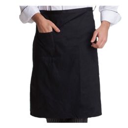 Chef Half Apron Waist Bistro Aprons with Pocket for Kitchen Cafe Cooking - Black(D0101HXZPPY)
