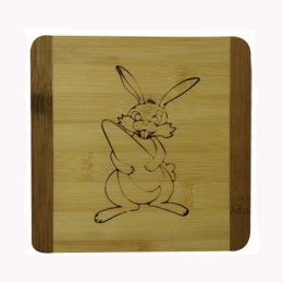 Creative Moso Bamboo Place Mat/ Cup Mat/ Pot Holder, Rabbit, Set of 4(D0101HXZXQY)