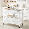 ACME Ottawa Kitchen Cart, Stainless Steel & White YF(D0102HECNTA)