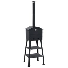 Outdoor Pizza Oven Charcoal Fired with 2 Fireclay Stones(D0102HEJR0U)