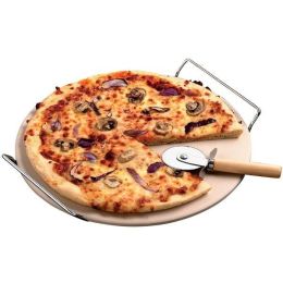 KitchenWorthy 13" Pizza Stone Set(D0102HH5D72)