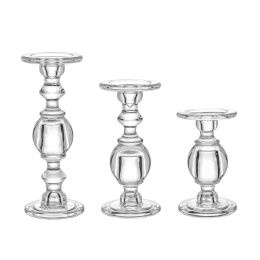 Glass Taper and Pillar Baluster Stem Candlesticks(D0102HP6Y1W)