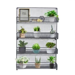 4 Tier Mesh Kitchen Wall Mount Spice Rack Bronze RT(D0102HPDRZU)