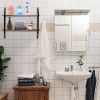 2 Tiers Floating Shelves Wall Mounted Industrial Wall Shelves for Living Room Bedroom Kitchen Entryway Wood Storage Shelf--YS(D0102HPDW6A)