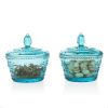 Colorful Embossed Glass Candy Jars with Lids(D0102HPK7HG)