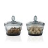 Colorful Embossed Glass Candy Jars with Lids(D0102HPK7HY)