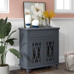 31.5'' Wood Accent Buffet Sideboard Storage Cabinet with Doors and Adjustable Shelf, Entryway Kitchen Dining Room(D0102HPKD97)