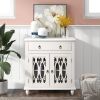 31.5'' Wood Accent Buffet Sideboard Storage Cabinet with Doors and Adjustable Shelf, Entryway Kitchen Dining Room(D0102HPKDSV)