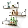 3PCS Rustic Wood Wall Storage Shelves Floating Shelves  for Bedroom Living Room Bathroom Kitchen Office XH(D0102HPW4VU)