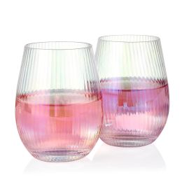 Iridescent Collection Stemless Glasses set(D0102HPYVRV)