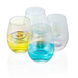 Iridescent Collection Stemless Glasses set(D0102HPYVRW)