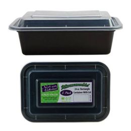 7" X 5" Rectangle Microwaveable Containers - Black - 5-Packs - Nicole Home Collection Case Pack 36(D0102HXEGH7)