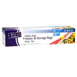 Gallon - Slide Tab - Freezer/Storage Bags - 5-Packs - Nicole Home Collection Case Pack 48(D0102HXEQE7)