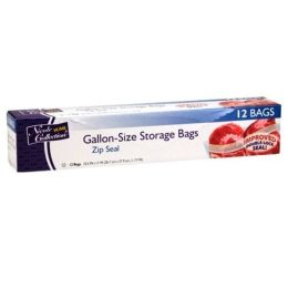 Gallon - Zip Seal Storage Bags - 12-Packs - Nicole Home Collection Case Pack 48(D0102HXEQEG)
