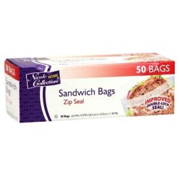 Sandwich - Zip Seal Bags - 50-Packs - Nicole Home Collection Case Pack 48(D0102HXEQLA)