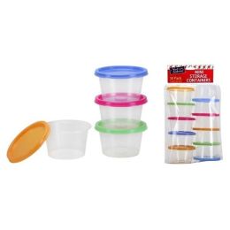 5 oz. Mini Round Containers with Neon Lids - 10-Packs - Nicole Home Collection Case Pack 24(D0102HXRI3A)
