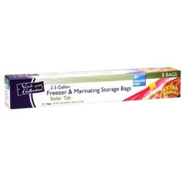 2.5 Gallon - Slide Tab - Freezer/Storage Bags - 5-Packs - Nicole Home Collection Case Pack 24(D0102HXRIDU)