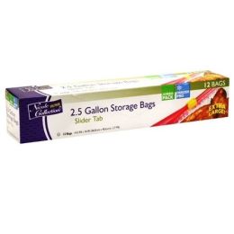 2.5 Gallon - Slide Tab - Freezer/Storage Bags - 12-Packs - Nicole Home Collection Case Pack 24(D0102HXRIDY)
