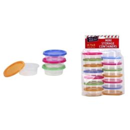 3 oz. Mini Round Containers with Neon Lids - 14-Packs - Nicole Home Collection Case Pack 24(D0102HXRINU)