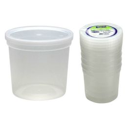 24 oz. Plastic Deli Container with Lids - 5-Packs - Nicole Home Collection Case Pack 36(D0102HXRIWU)