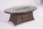 Brown Wicker Patio Firepit  Dining Table (Table Only)(D0102HXV1KX)
