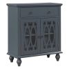 31.5'' Wood Accent Buffet Sideboard Storage Cabinet with Doors and Adjustable Shelf, Entryway Kitchen Dining Room(D0102HPKD97)