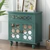 29.5'' Accent Storage Cabinet Wooden Cabinet with Decorative Mirror Door, Modern Sideboard for Entryway, Living Room(D0102HPKD0Y)