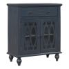 31.5'' Wood Accent Buffet Sideboard Storage Cabinet with Doors and Adjustable Shelf, Entryway Kitchen Dining Room(D0102HPKD9Y)
