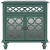 29.5'' Accent Storage Cabinet Wooden Cabinet with Decorative Mirror Door, Modern Sideboard for Entryway, Living Room(D0102HPKD0Y)