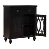 31.5'' Wood Accent Buffet Sideboard Storage Cabinet with Doors and Adjustable Shelf, Entryway Kitchen Dining Room(D0102HPKD9G)