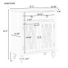31.5'' Wood Accent Buffet Sideboard Storage Cabinet with Doors and Adjustable Shelf, Entryway Kitchen Dining Room(D0102HPKD97)