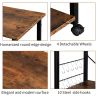 Baker's Rack 3-Tier Kitchen Utility Microwave Oven Stand Storage Cart Workstation Shelf(Vintage Board Top Black Metal Frame) RT(D0102HEC8VU)