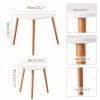 Nesting Coffee Tables Set of 2, Modern Furniture Decor Side End Table for Living Room, Office, Balcony, Easy Assembly, Triangle, White/Rubber Wood Leg