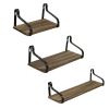 3PCS Rustic Wood Wall Storage Shelves Floating Shelves  for Bedroom Living Room Bathroom Kitchen Office XH(D0102HPW4VU)