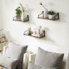3PCS Rustic Wood Wall Storage Shelves Floating Shelves  for Bedroom Living Room Bathroom Kitchen Office XH(D0102HPW4VU)