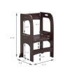 Kitchen Helper Step Stool for Kids and Toddlers, Children Standing Tower for Kitchen Counter, Wooden Toddler Two-Step Learning Stool(D0102HPSSY7)
