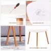 Nesting Coffee Tables Set of 2, Modern Furniture Decor Side End Table for Living Room, Office, Balcony, Easy Assembly, Triangle, White/Rubber Wood Leg