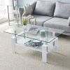 110*60*45.5cm Double-Glazed Dining Table Stainless Steel Table Legs(D0102HXQRGX)