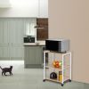 Baker's Rack 3-Tier Kitchen Utility Microwave Oven Stand Storage Cart Workstation Shelf(Vintage Board Top Black Metal Frame) RT(D0102HEC8CW)