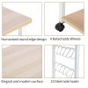 Baker's Rack 3-Tier Kitchen Utility Microwave Oven Stand Storage Cart Workstation Shelf(Vintage Board Top Black Metal Frame) RT(D0102HEC8CW)