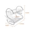 2 Tier Dish Drying Rack Drainer Stainless Steel Kitchen Cutlery Holder Shelf(D0102HHJJNW)
