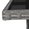 Outdoor Dining Table Gray Poly Rattan and Glass(D0102HHHT9X)