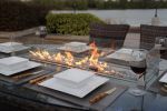 Brown Wicker Patio Firepit  Dining Table (Table Only)(D0102HXV1KX)