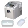 Kitchen Appliances Ice Maker of HZB-18F/120W/40Lbs/115V/60Hz Stainless Steel Household Silver(D0102HPSX7A)