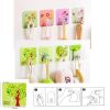 Adhesive Plastic Hooks Creative Kitchen Bathroom Wall Stick Hook 4PCS(D0101H5MACY)